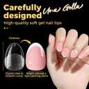 UNA GELLA Extra Short Almond Gel Nail Tips, 216 Pcs Pre-shape XS Almond Nail Tips Full Cover Press On Nails Half Matte Clear Fake Nails For Women Girl DIY Salon At Home 12 Sizes