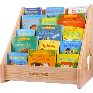 Montessori Bookshelf,Toddler Bookshelf for Kids,Organize Your Little One's Reading Adventure with Our Bookshelf - Perfect for Kids!(Wood)