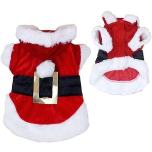 Idepet Santa Dog Costume Christmas Pet Clothes Winter Hoodie Coat Clothes for Dog Pet Clothing Chihuahua Yorkshire Poodle (M) (Medium (Pack of 1))