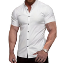 Men’s Slim fit Muscle Dress Shirts Short Sleeve Button Down Shirts for Men XL