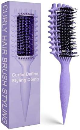 Sweet View Curly Hair Brush Candybrush Curl Defining Brush for Detangling Shaping and Defining Curls for Women, Men, Wet & Dry Hair (Purple), Set of 2 Sweet View Curly Hair Brush Candybrush Curl Defining Brush for Detangling Shaping and Defining Curls for Women, Men, Wet & Dry Hair (Purple), Set of 2