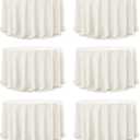 6-Pack Ivory Round Tablecloths, 132 Inches, Stain-Resistant Polyester for 6-8 Ft Round Tables - Washable Table Covers for Weddings, Banquets, Birthday Parties, Events
