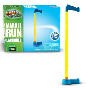 Marble Genius Marble Run Launcher- Marble Launcher Base, Tubes, Top, and 5 Plastic Marbles, Build, and Watch Your Marbles Soar