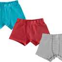 Boys 100% Organic 100% Cotton Underwear GOTS Certified Kids Toddler Boxer Briefs Pack of 3