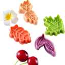 HOSL 4 Piece Leaves Baking Pie Crust Cutters Shapes Random Color Cake Cookie Cutter Set Fondant Stampers Leaves Cake Decorating Cutter Molds DIY Tools