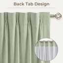 CAPALOCA Pinch Pleated Curtains Blackout, Linen Blackout Curtains 90 inches Long 2 Panels Set for Bedroom, Thermal Insulated Pinch Pleated Drapes for Living Room, 40"W x 90"L (Pack of 2), Light Sage