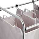Amazon Basics 3-Bag Laundry Sorter with Removable Bags, Metal Frame, Washable, Locking Wheels, Gray, 30.7 Inches X 18.1 Inches X 33.9 Inches