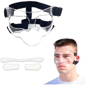Nose Guard for Broken Nose Sports Face Shield Masks, Adjustable Nose Guard with Foam Padding for Baseball Softball Basketball Face Guards Men Women