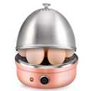 VOBAGA Electric Egg Cooker, Rapid Egg Boiler with Auto Shut Off for Soft, Medium, Hard Boiled, Poached, Steamed Eggs, Vegetables and Dumplings, Stainless Steel Tray with 7-Egg Capacity, Black