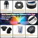 Pond Fountain Aerator with Lights, Dynamic RGB Light 1HP 750W Floating Fountain for Pond Lake, 110V 15000 GPH Fully Automatic Stainless Steel Fountain Pump 100Ft Cord with 2 LED Lights and Nail, Rope