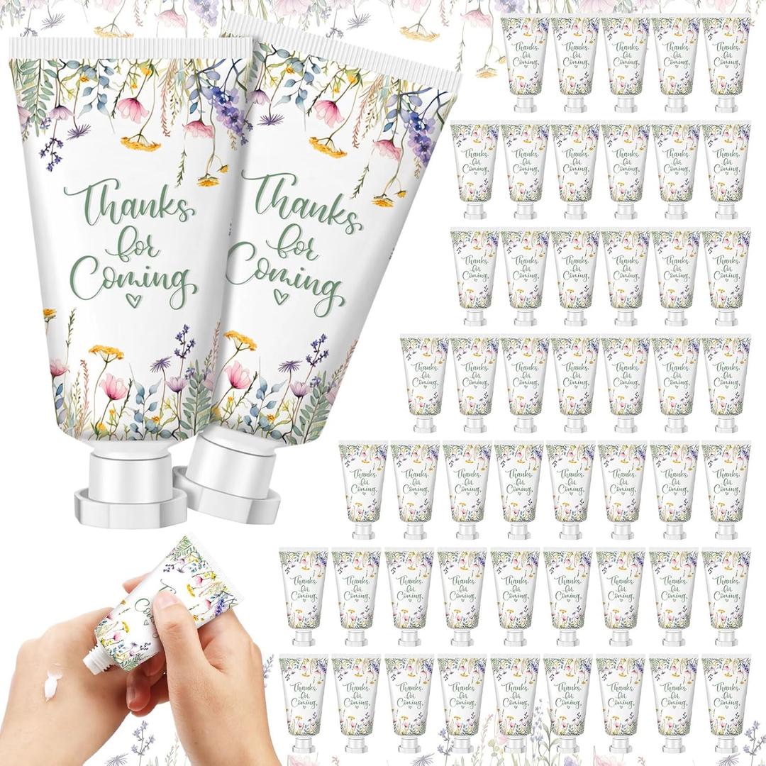 50 Pcs 1 Oz/ 30 ml Wildflower Hand Cream Bulk Travel Size Baby Shower Lotion Thanks Hand Cream Gifts Baby Shower Favors for Guests Wildflower Gift Bulk Travel Size Lotion Set for Guest