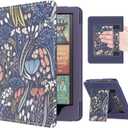 MoKo Case for 7"/6.8" Kindle Paperwhite(12th/11th Gen-2024/2021) and Kindle Colorsoft Signature Edition, Slim PU Shell Cover Case with Auto-Wake/Sleep for Kindle Paperwhite 2024, Night Blue