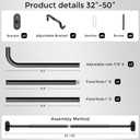 Curtain Rods 32-46 Inch, Black Wrap Around Blackout Curtain Rods for Windows, 1 Inch Adjustable Heavy Duty Room Darkening Window Treatment Rod for Bedroom, Living Room, Sliding Door