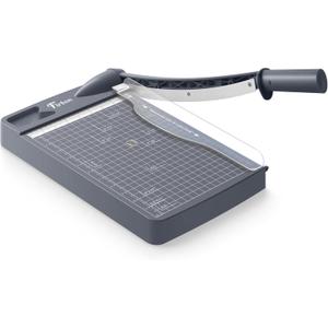 Firbon 12" Guillotine Paper Cutter, Heavy Duty 12-Sheet Capacity Trimmer for Cardstock, Photos, Scrapbooking, Office, Classroom, Studio (Gray)