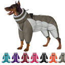 SUNFURA Full Body Dog Coat - Warm Fleece Jacket for Medium Dogs, Turtleneck Winter Coats with Harness, Reflective Dog Snowsuit Windproof Puffer Jackets with Legs for Boston Terrier, Black M