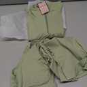 Womens Workout Sets 3 Piece Seamless Shorts Crop Top Long Sleeve Jacket Gym Yoga Outfit Sports Bra Set Running Clothes (Medium, Green)