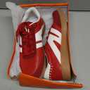 LUCKY STEP Women Classic Retro Gum Sole Fashion Sneakers Casual Tennis Skate Shoe Genuine Leather Walking Footwear Anti Slip Trainers(Red, 8)