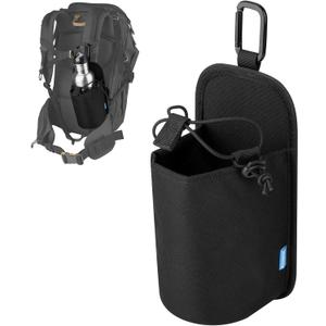 Xxerciz Water Bottle Holder for Backpack Shoulder Strap, Nylon Water Bottle Strap with Drawstring Carabiner, Portable Backpack Attachment Water Bottle Pouch for Hiking