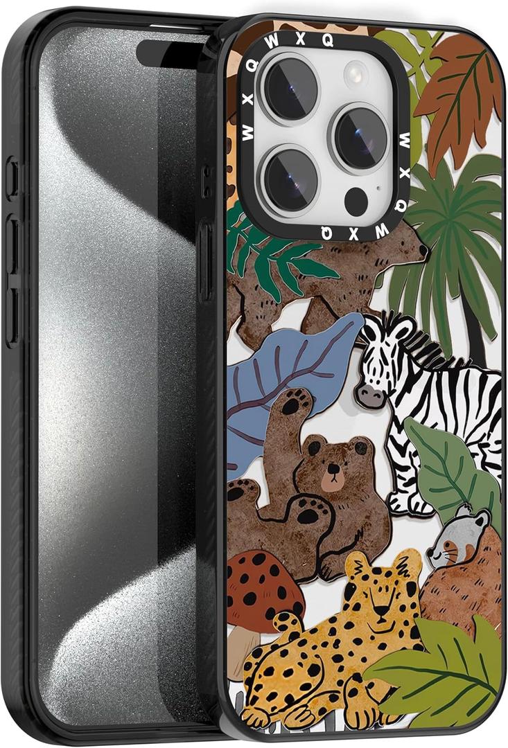 for iPhone 15 Pro Cartoon Animal Clear Phone Case
