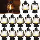 Ferraycle 12 Pcs Mini Lantern Decor 4 Inch Western Lantern Table Centerpiece Small Vintage Camping Hanging Lamp Ornaments Bulk for Cowboy Cowgirl Wedding Halloween Christmas (6 Inch,Black)