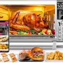 Nuwave Bravo XL Air Fryer Toaster Smart Oven, 12-in-1 Countertop Grill/Griddle Combo, 30-Qt XL Capacity, 50F-500F adjustable in precise 5F increments, Integrated Smart Thermometer, Linear T Technology