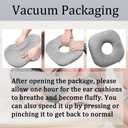 Ear Piercing Pillow for Side Sleepers with an Ear Hole for CNH and Ear Pain Ear Inflammation Pressure Sores, Cotton O-Shaped Side Sleeping Pillow, Ear Guard Pillow