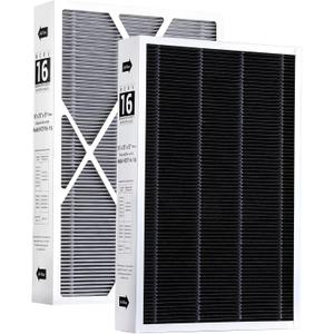 2 Pack X6672 Furnace Replacement Filter Compatible with Lennox X6672, HCC16-28 Replacement for HCF16-16 & HCF16-10, Carbon Enhanced HVAC Furnace Air Filter, 16x25x5 Inches MERV 16 Furnace Air Filter