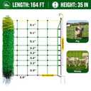 Electric Fence Netting 35.4" x 164', Portable Livestock Fencing with Fiberglass Posts, High Visibility, Safe & Humane Shock for Goats, Sheep