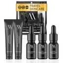 Monopoli Skin Travel Skincare Set | Airplane-Friendly Sizes | Complete Facial Skin Care Kit with BHA Serum, Vitamin C, Moisturizer & Cleanser | Perfect Travel Essentials & Gift Set for Women & Teens