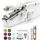 Handheld Sewing Machine,Mini Electric Hand-held Cordless Portable Sewing Machine for Beginners,Easy to Use and Fast Stitch Suitable for DIY,Clothes,Home,Travel (Off White)