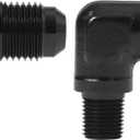 EVIL ENERGY 6AN to 1/8" NPT Male 90 Degree Fitting Adapter Aluminum 2 PCS