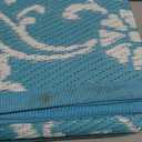 Pauwer Waterproof Outdoor Rug 5x8, Reversible Plastic Straw Patio Camping Rug, Indoor Outdoor RV Mat Carpet for Deck, Camper, Porch, Balcony, Backyard, Picnic, Boho Teal