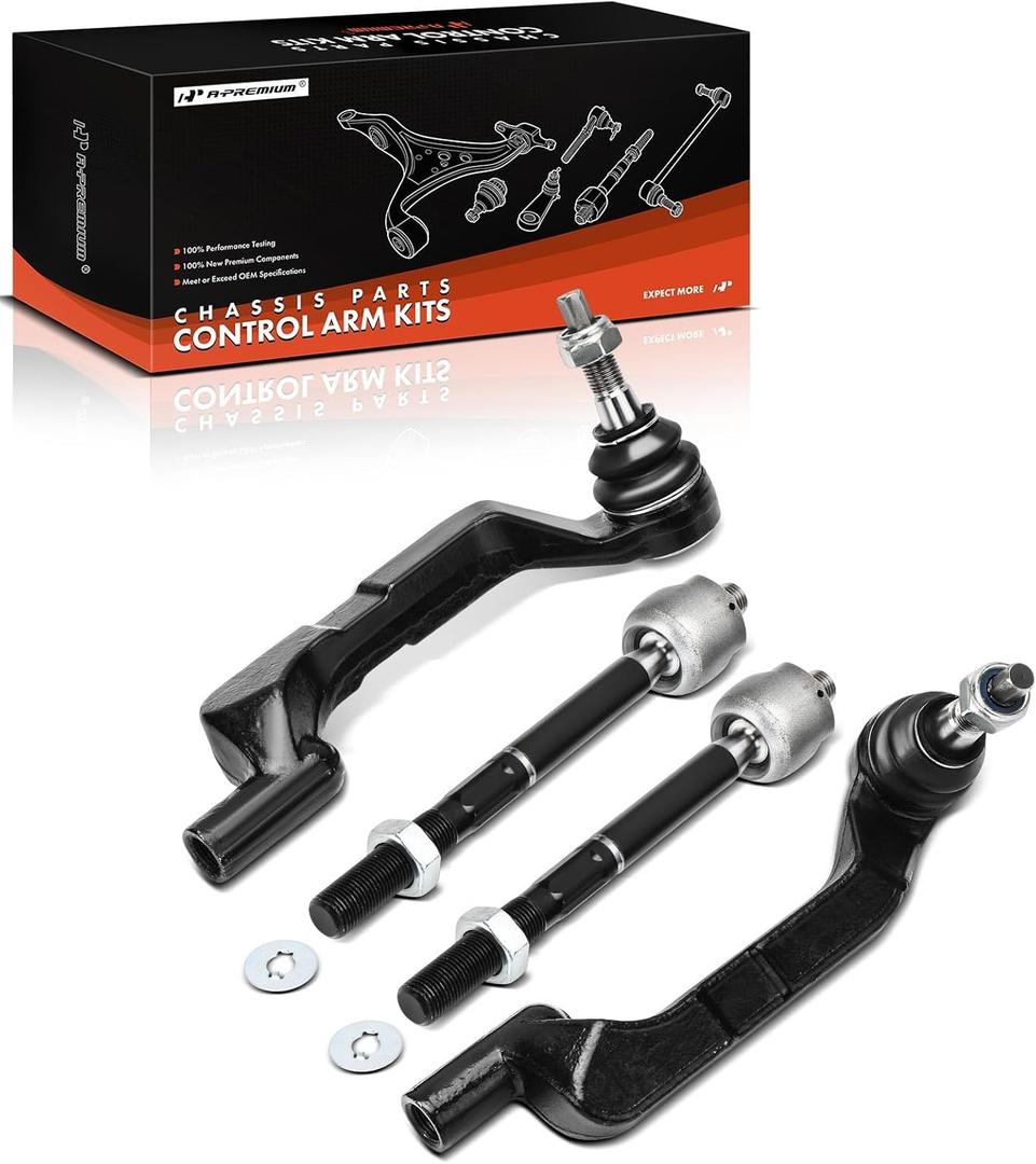 A-Premium Set of 4, Front Inner Outer Tie Rod End Kit, Compatible with Dodge Charger 2011-2020 & Chrysler 300 2011-2013