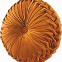 Thickened Throw Pillow 15" Round Velvet Couch Pillow Decorative Pillows for Couch Bed Sofa Livingroom 3D Pumpkin Cushion Orange