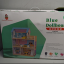 Wooden Dollhouse for Girls Wooden Doll House with Furniture&Accessories, Modern Dollhouse Playset with Wooden Stairs DIY Pretend House Pretend Play Toys Gift for Girl