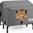 Outdoor Cat House Weatherproof for Spring Summer, Portable Cat Shelter for Stray Cats, No Installation Foldable Cat Tent Enclosure, Ventilated Pet House for Outside Camping Patio GardenUnheated