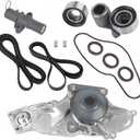 PAROD TKH002 Timing Belt Kit with Water Pump Compatible with 2003-2013 Acura MDX, 2003-2017 Honda Accord, Crosstour, Odyssey, Pilot, Ridgeline Saturn Vue 3.0L 3.2L 3.5L 3.7L Replaces TCKWP329 19200-RD