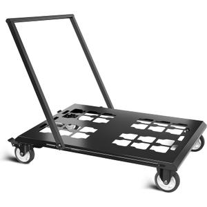 Upgraded Heavy Duty Toolbox Dolly with Handle, Compatible with Mil.Waukee Packout Toolbox, Double Storage, Thickened Carbon Steel Frame, Enlarged Wheels with Brake, No Drilling Required, Up to 400lbs