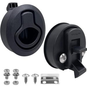 LENKRAD Slam Latch for RV,Boat Flush Pull Door Latch Fits Lock Holes with A Diameter of 2,Hatch Latches for 0.5" Door Thickness | Compartment Flush Latches Lock for Caravan Trailer Pack of 2-Black