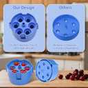 2 x Cherry Pitter Tool - Cherry Seed Remover for Multiple Cherries, Easy Push Press One-Hand Operation, Perfect for Canning, Baking & Jam Making (Blue)