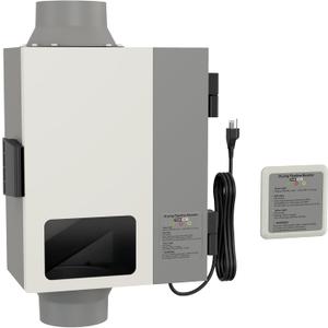 4 Inch Dryer Vent Booster Fan, 160 CFM, Auto On/Off, Plug-In | Lint Trap with View Window, Clog & Overheat Alerts, Remote Status Panel, Long Duct Runs Over 25 Ft