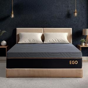 MLILY EGOHOME 12 Inch King Size Mattress, Copper Gel Cooling Memory Foam for Back Pain Relief, Therapeutic Bed in a Box, Foam Made in USA, CertiPUR-US Certified, 76x80x12 Black