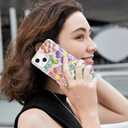 luolnh Compatible with iPhone 13 iPhone 14 Case Colorful Retro Oil Painting Printed Flower Glitter Glossy Cute Protective TPU Silicone Cover Phone Case for Girls Women(Pink Purple)