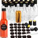 GMISUN Mini Hot Sauce Bottles 5 oz, 24 Pack Glass Woozy Bottles with Shrink Capsules, Vanilla Extract Bottles with Labels, Funnel, Caps, Dripper Inserts, for Homemade Hot Sauces, Dressing