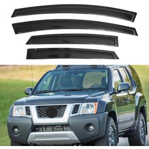 IG Window Visors Fit for 2005-2016 Nissan Xterra, Out-Channel Rain Guards Vent Wind Deflectors 4PC, Car Accessories for 05-16 Xterra