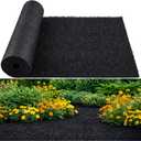 Nuanchu 2 x 20 ft Recycled Rubber Walkway, Black Rubber Mulch Mat Roll for Landscaping Outdoor, Imitation Grass Design Natural Looking Mulch Solution for Garden Pathway, Barrier & Edging Border