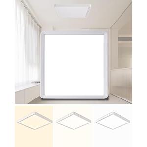 Square Led Flush Mount Ceiling Light,20Inch 40w 3820lm led Light 3000k,4000k,6000k CCT Selectable,Flat Panel Super Slim Led Ceiling Light Fixture,for Living Dining Kitchen Bedroom Room (2Pack-White)