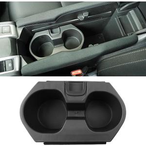 Cup Holder Insert Accessories for Honda Civic 2016-2021 Lx Ex Si Sport Hatchback Coupe Sedan Insight,Center Console Drink Bottle Cup Holder Adapter Replace 83446-TBA-A01ZA (BLACK)