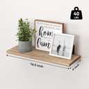 WOPITUES Wood Floating Shelves Set of 6, Shelves for Wall Decor, Farmhouse Shelf for Bedroom, Bathroom Storage Shelves, Book Shelves for Living Room - Rustic Brown, Size: 16.5 Inch