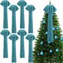 Daifunli 8 Pcs Extra Large Valentines Day Velvet Bows, 17.7 x 8.7 Vintage Raw Edge Ribbon Swag Bows for Romantic Home Decor, Door Wall Mantel Hanging Decorations(Blue Grey,8.7 x 17.7 x 3 in)